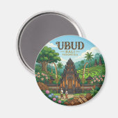 Ubud Indonesien Magnet (Vorderseite/Rückseite)