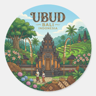 Ubud Indonesien Runder Aufkleber