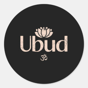 Ubud Li Om Spirituelle Lotus Reise Meditation Yoga Runder Aufkleber