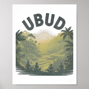 Ubud Li Reisfelder Dschungel Meditation Yoga  Poster