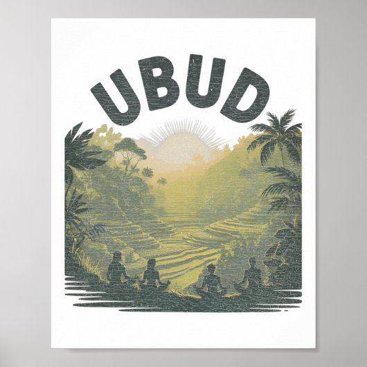 Ubud Li Rice Fields Jungle Meditation Yoga Poster (Vorne)