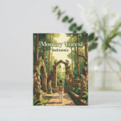 Ubud Monkey Forest Indonesia Postkarte (Stehend Vorderseite)