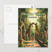 Ubud Monkey Forest Indonesia Postkarte (Vorne/Hinten)