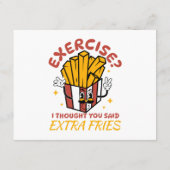 Übung, dachte ich, Sie sagten extra Fries Begleitkarte (Rückseite)