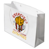 Übung, dachte ich, Sie sagten extra Fries Große Geschenktüte (Rückseite Schrägansicht)