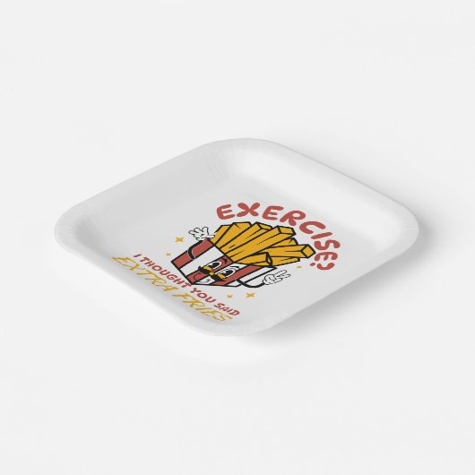 Übung, dachte ich, Sie sagten extra Fries Pappteller (Gewinkelt)