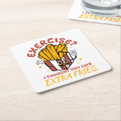 Übung, dachte ich, Sie sagten extra Fries Rechteckiger Pappuntersetzer (angewinkelt)