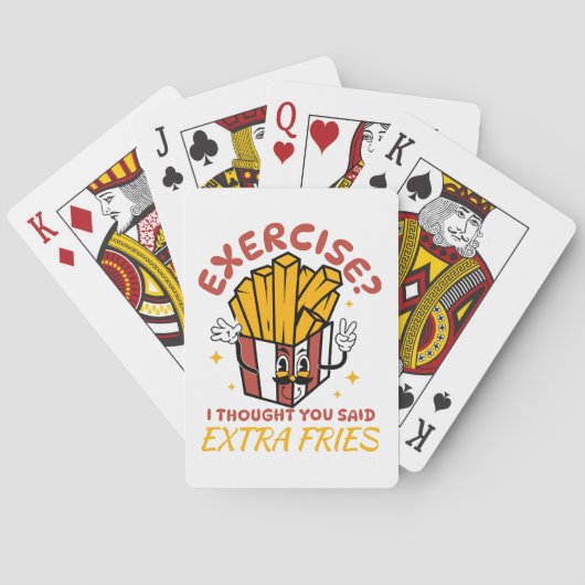 Übung, dachte ich, Sie sagten extra Fries Spielkarten (Rückseite)