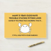 Übung der Färbung von Schlechtparkkrebs Post-it Klebezettel (Auf Schreibtisch)