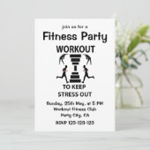 Übung der Fitness Fitness Party Einladung (Stehend Vorderseite)