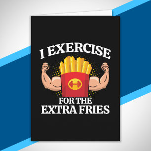 Übung Extra Pommes - Lustiges Fitness-Meme Karte