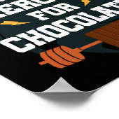 Übung für Schokolade Funny Gym Workout Poster (Ecke)