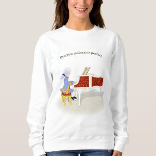 Übung hält perfekten Mozart bei Klavierspielen Sweatshirt