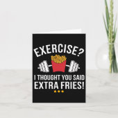 Übung Ich dachte, Sie sagten Extra Fries Funny Gym Karte (Vorderseite)