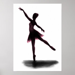 "Übung macht den Meister" Ballerinaplakat - Rosa Poster