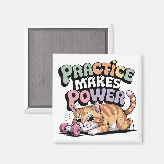 Übung Macht Kraft Magnet (Vorderseite/Rückseite)