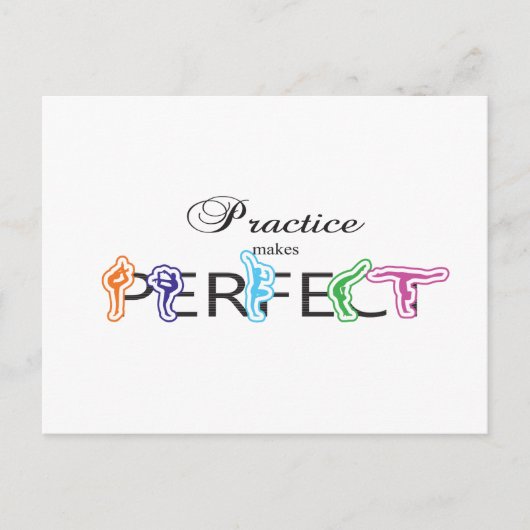 Übung macht Perfekt Postkarte (Vorderseite)