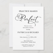 Übung macht perfekte Probe Dinner Einladung (Vorderseite)