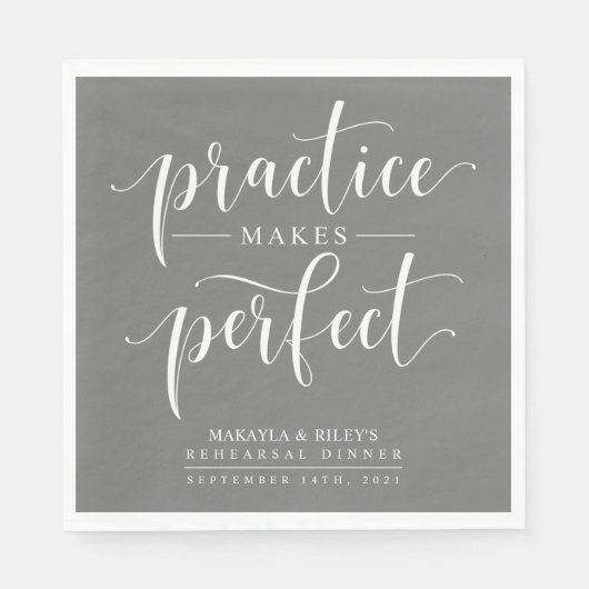 Übung macht perfekte Probe Dinner Serviette (Vorderseite)