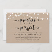 Übung macht perfektes rustikales Probe Dinner Einladung (Vorderseite)