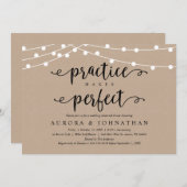 Übung macht perfektes rustikales Probe Dinner Einladung (Vorne/Hinten)