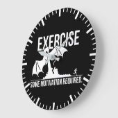 Übung, Motivation erforderlich, Drache - Funny Große Wanduhr (Winkel)