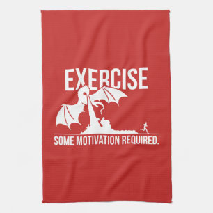 Übung, Motivation erforderlich, Drache - Funny Küchentuch