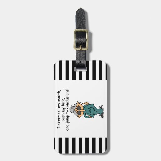 Übung, Push, Sprung Spaß Gepäckanhänger (Vorderseite vertikal)