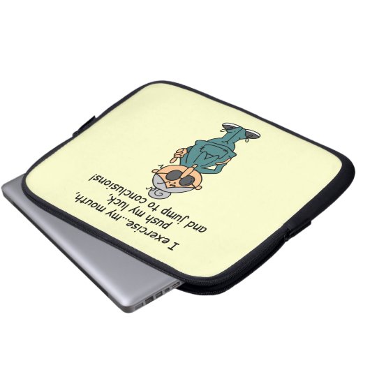 Übung, Push, Sprung Spaß Laptopschutzhülle (Vorne Knopf)