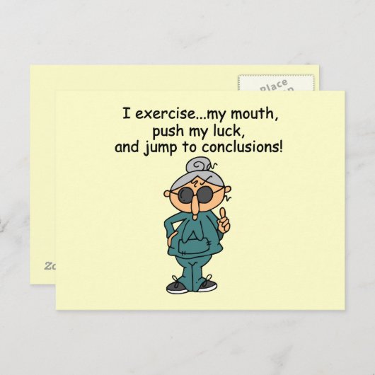 Übung, Push, Sprung Spaß Postkarte (Vorne/Hinten)