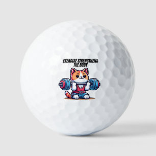Übung stärkt den Körper – Fitness-Zitat Desi Golfball