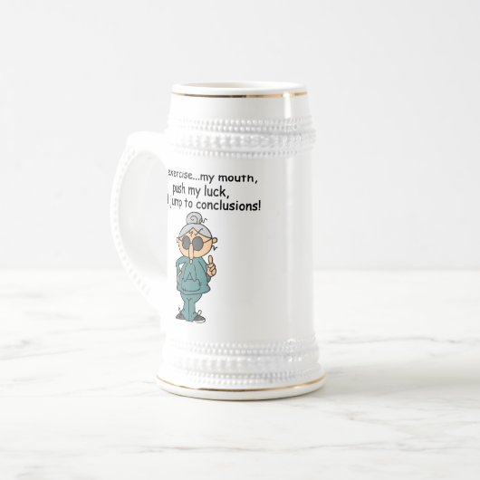 Übung, Stoß, Sprungs-Spaß Bierglas (Vorderseite Links)