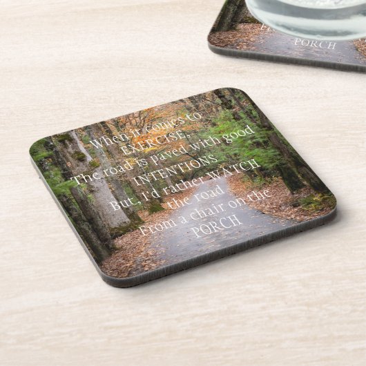 Übung und gute Absichten Getränkeuntersetzer (Linke Seite)