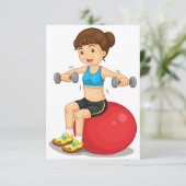 Übungen von Mädchen mit Gewichten Einladung (Stehend Vorderseite)