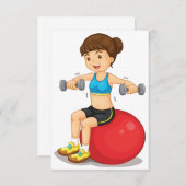 Übungen von Mädchen mit Gewichten Einladung (Vorne/Hinten)