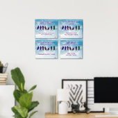 Übungsquoten mit Vögeln und Sky Collage 2 Poster (Heimbüro)