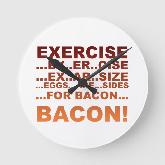 Übungsspeck Runde Wanduhr (Vorderseite)