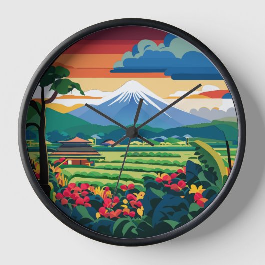 Ubuntbali indonesischer Landschaftsuhren Uhr (Vorderseite)