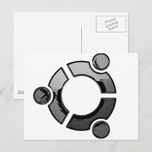 Ubuntu (Chrom) Postkarte (Vorne/Hinten)