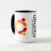 Ubuntu Kaffee-Tasse mit Logo und Tux Tasse (Vorderseite Links)
