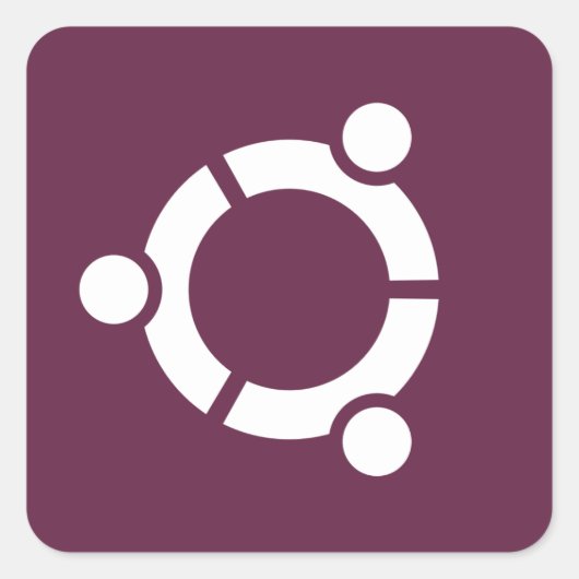 Ubuntu Lila Quadratischer Aufkleber (Vorderseite)