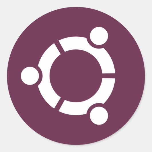 Ubuntu Lila Runder Aufkleber (Vorderseite)