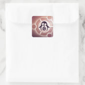 Ubuntu Linux Circle of Friends Logo mit Tux Quadratischer Aufkleber (Tasche)