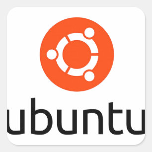 Ubuntu Linux Logo Quadratischer Aufkleber