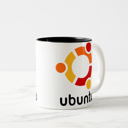 Ubuntu Linux Quelle Zweifarbige Tasse (VorderseiteRechts)