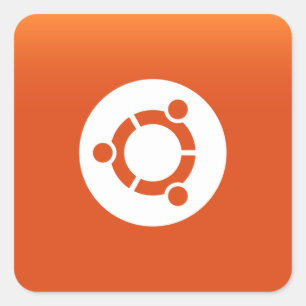 Ubuntu orange grdiant quadratischer aufkleber