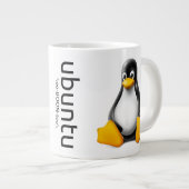 Ubuntu Tasse mit Logo, Aussprache und Tux (Vorderseite Rechts)