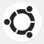 Ubuntu Weißer Aufkleberkreis Runder Aufkleber (Vorderseite)