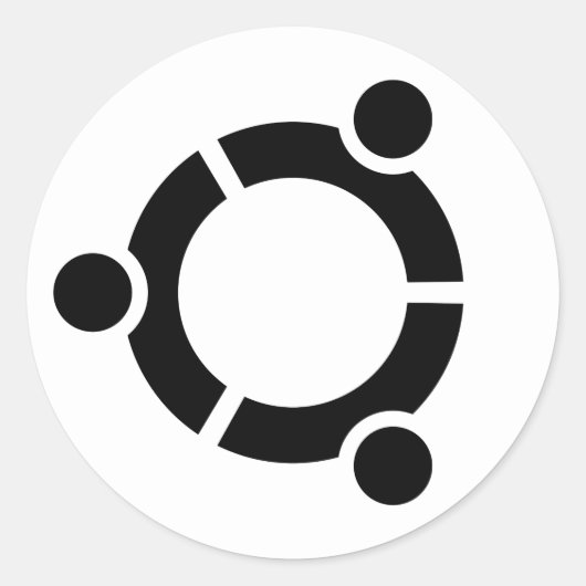 Ubuntu Weißer Aufkleberkreis Runder Aufkleber (Vorderseite)