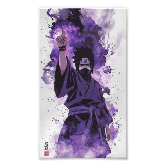 Uchiha – Kinematisches Wasserfarben-Wallpaper Fotodruck
